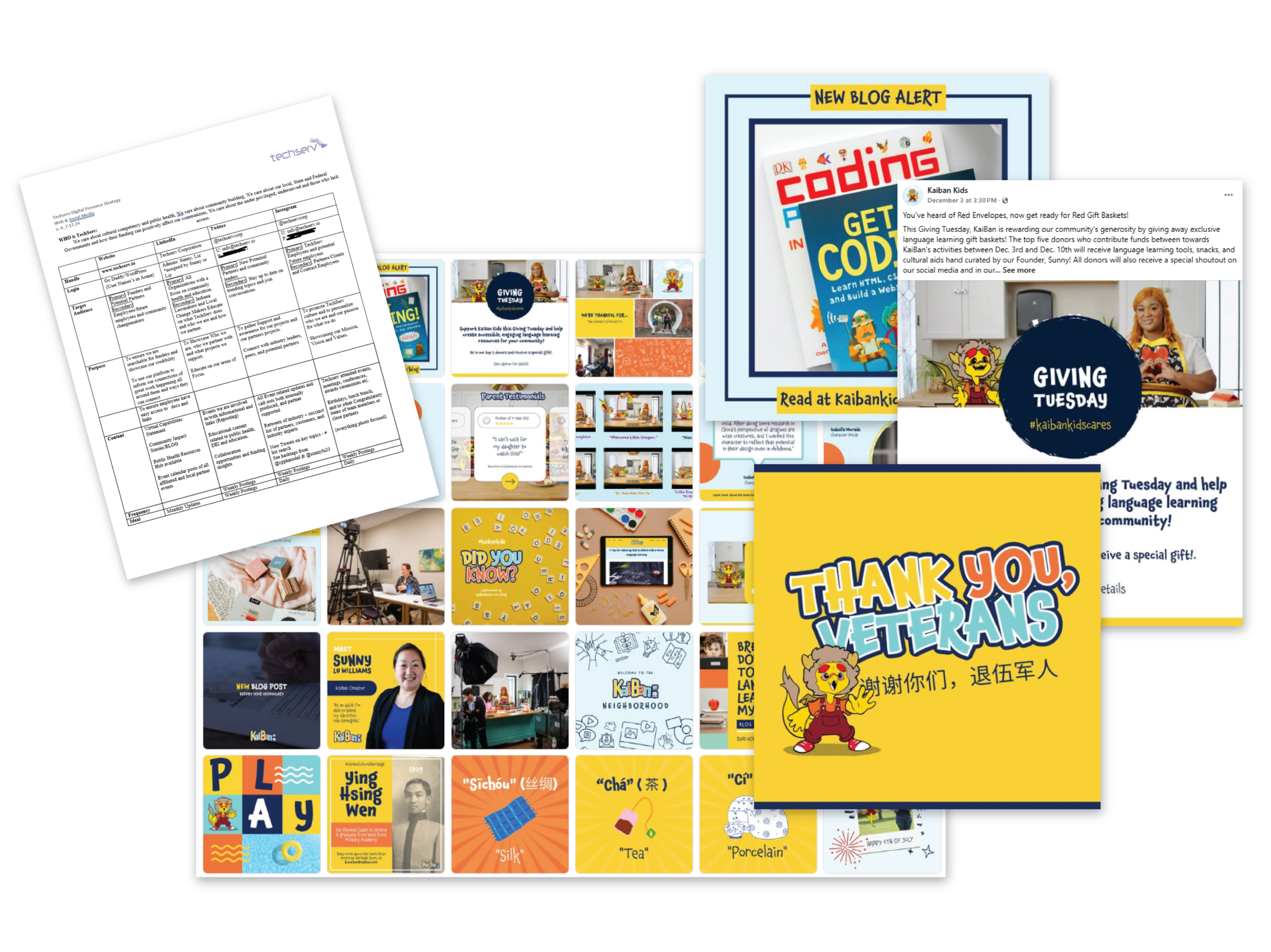 examples of Social media produced by Techserv